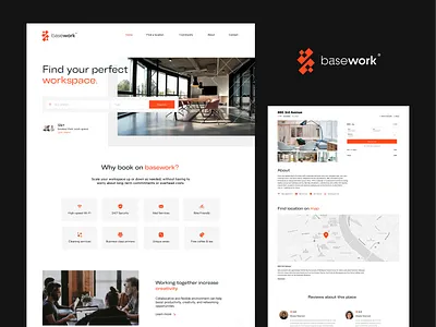 Basework - Website booking branding coworking design form minimal search space ui web website