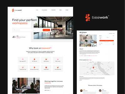 Basework - Website booking branding coworking design form minimal search space ui web website