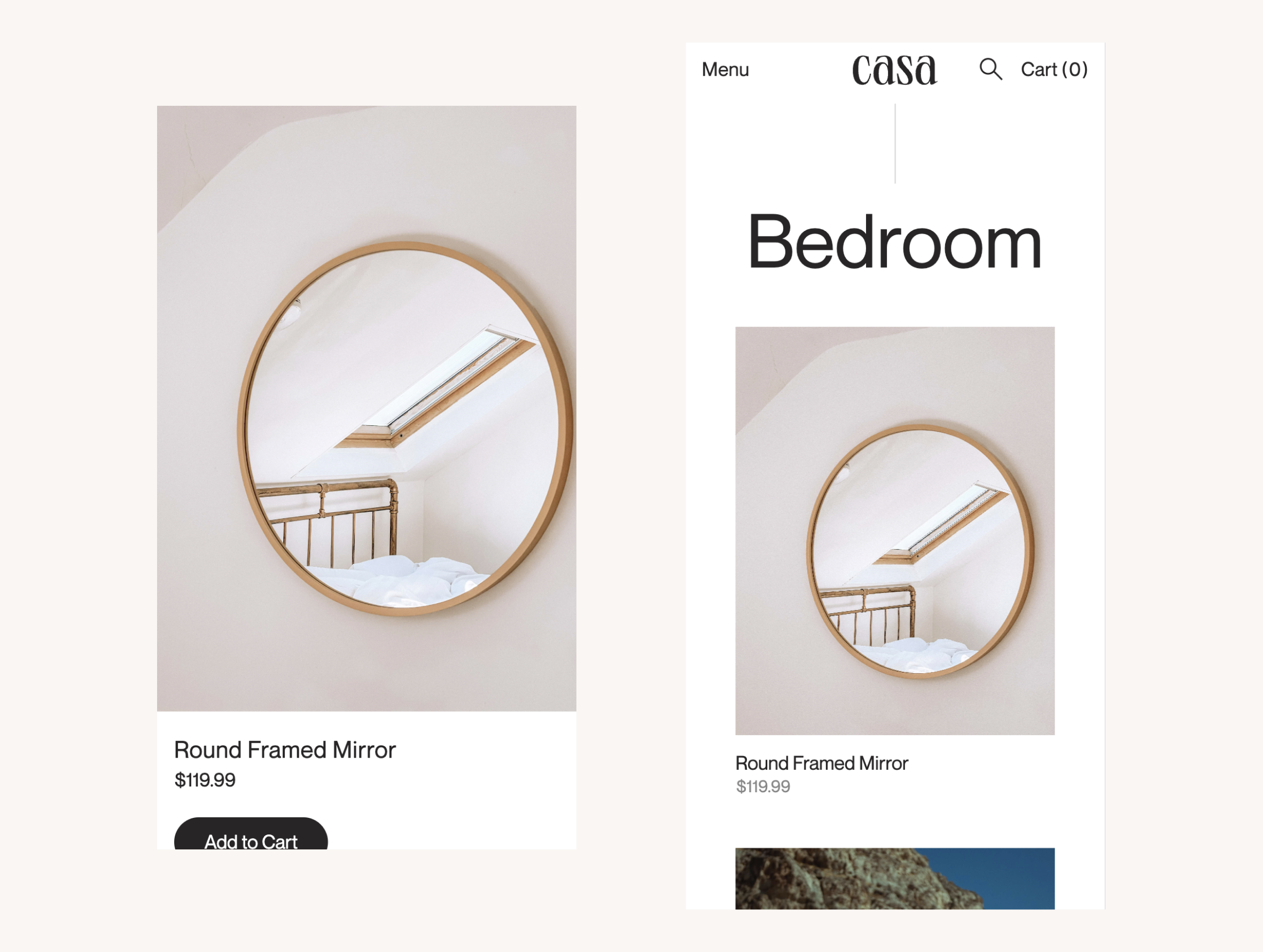 CASA - Category, Product Mobile ecommerce mobile