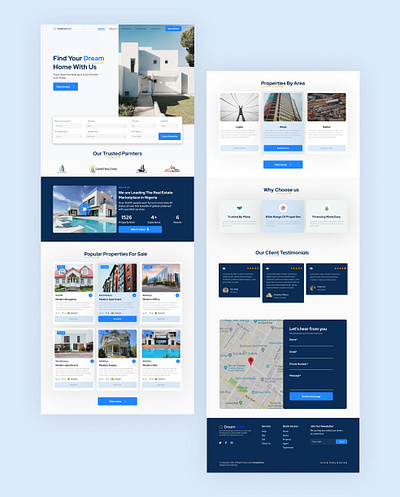 Real Estate Landing Page design landing page modern design ui website design