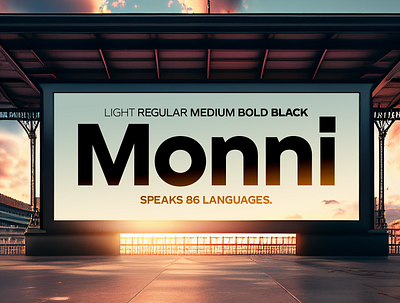 Monni Sunset Billboard ai billboard branding cool design font font design fonts graphic design matt chansky midjourney mockup monni photography sunset typeface typography