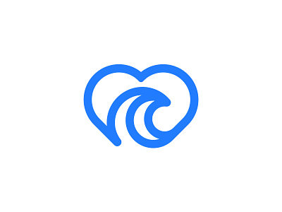 Heart & Wave creative logo heart heart wave logo minimalist logo wave