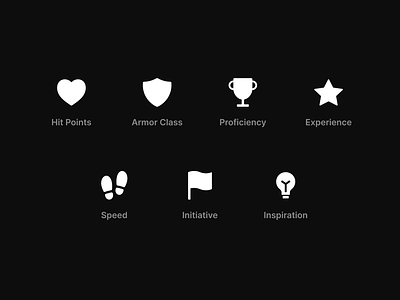 4ROLL — D&D Attribute Icons design graphic design icons uxui