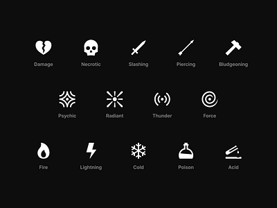 4ROLL — D&D Damage Icons design graphic design icons uxui