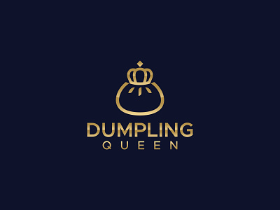 DumplingQueen design food logo minimalist modern restaurant