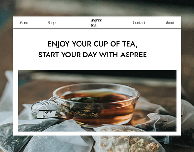Daily UI - 003 color dailyui figma graphic design nvdigitalcreations simplistic tea teashop uxui web design