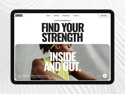 ZONIXX - Gym & Fitness Website clean design fitness gym landing minimal ui ux web website workout