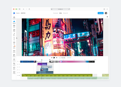 Video Editor - Timeline view - Light theme clean default design editor initial state online video editor timeline timeline view ui user interface video video editor