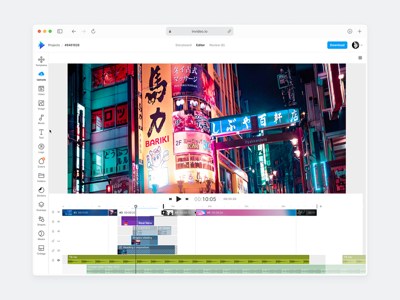 Video Editor - Timeline view - Light theme clean default design editor initial state online video editor timeline timeline view ui user interface video video editor