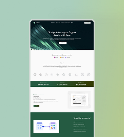 Crypto Bridge Landing Page app design product product design ui ux