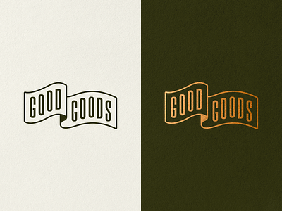 Good Goods Flag banner branding flag flag logo gold foil graphic design icon illustration logo vector vintage