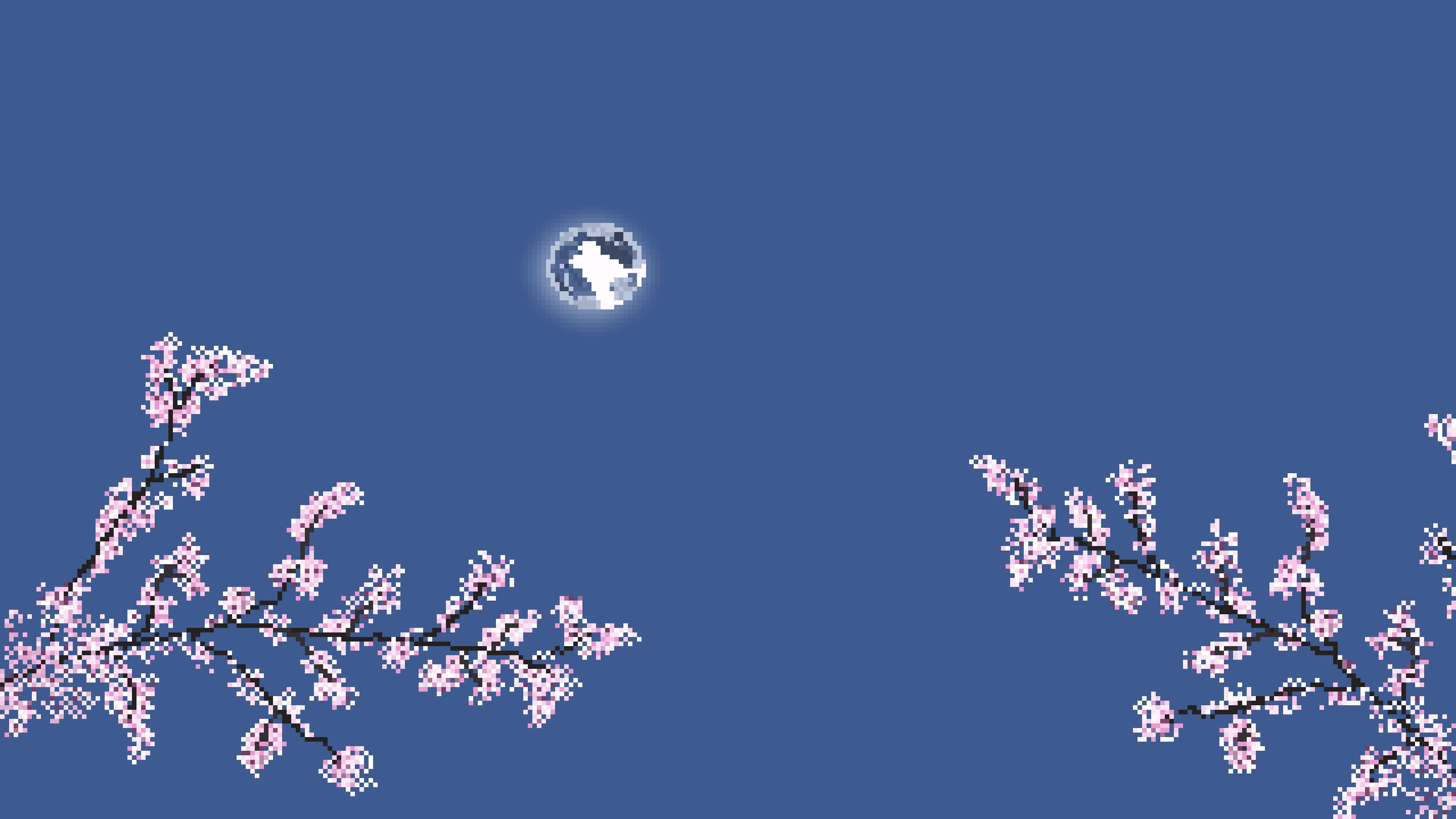 Full Moon Cherry Blossom animation cherry blossom design flower flower pixel full moon illustration lofi art pixel pixel animation pixel art pixel artwork pixelart sakura sky