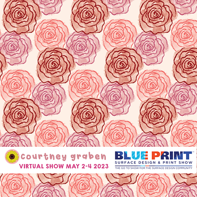 Roses Surface Pattern Design by Courtney Graben art design digital art floral flowers illustration pattern rose roses surface design surface pattern design textile print design