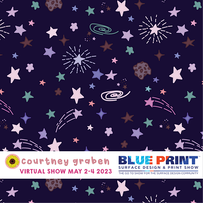 Stars Surface Pattern Design by Courtney Graben art design digital art galaxy galaxy print illustration pattern star stars surface design surface pattern design textile print design