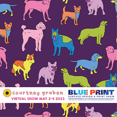 Dogs Surface Pattern Design by Courtney Graben art design digital art dog dogs illustration pattern puppy surface design surface pattern design