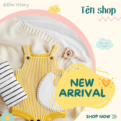 Instagram post - New Arrival - Baby clothes baby clothes canva clothes template design graphic design template