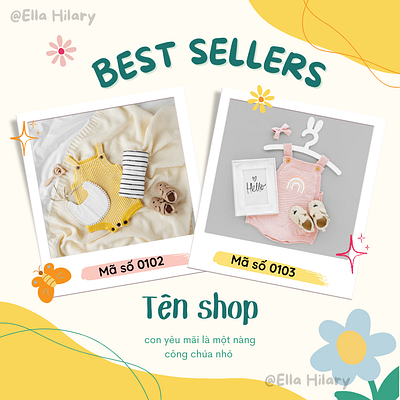 Instagram post - Best Sellers - Baby clothes baby clothes template branding canva clothes design graphic design instagram post template