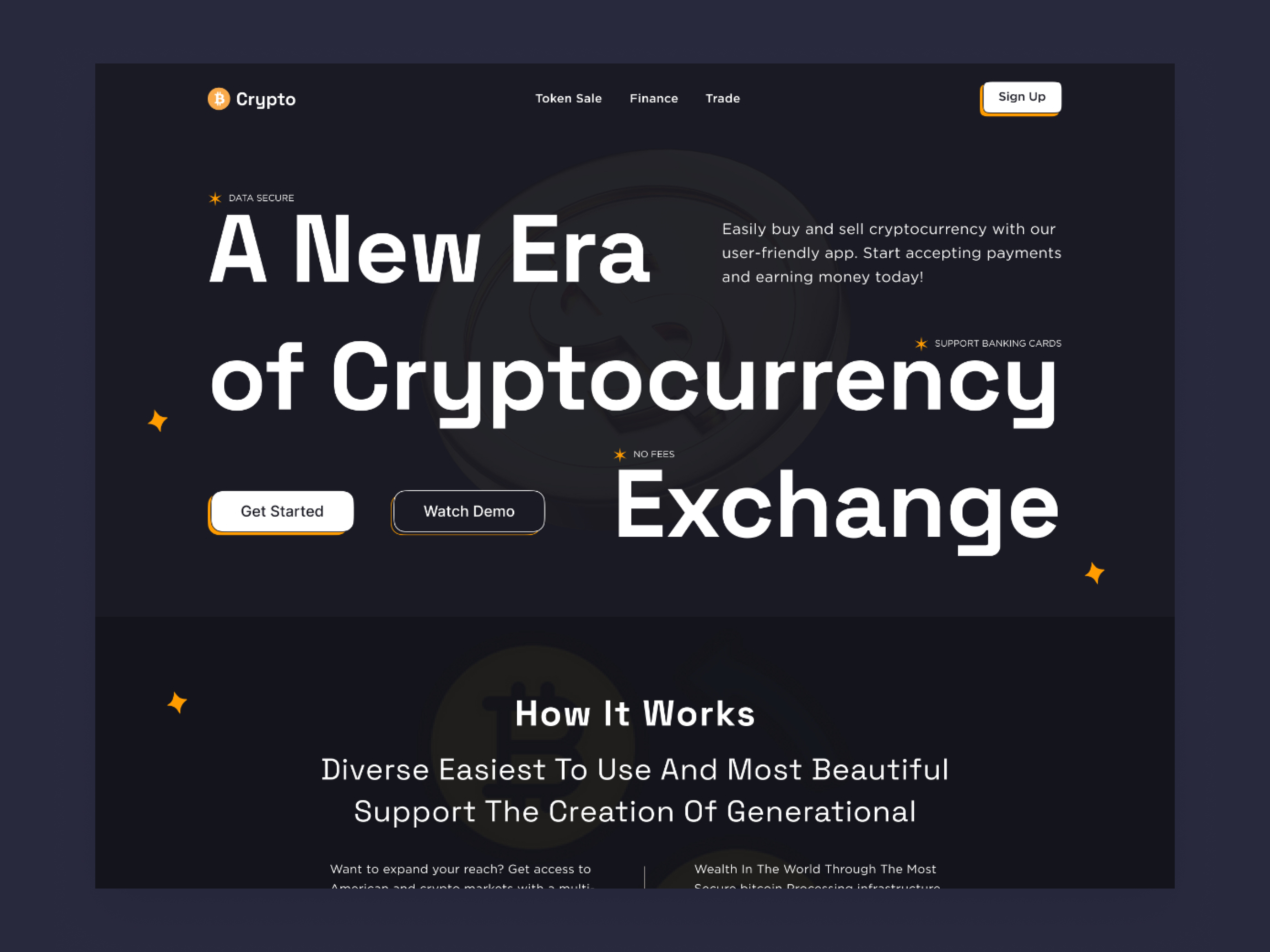 Cryptocurrency landing page design by Abu Hasan on Dribbble