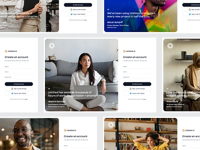 Create an account — Untitled UI 2fa auth create account figma google sign up log in login minimal minimalism quote sign in sign up signin signup split screen testimonial web design