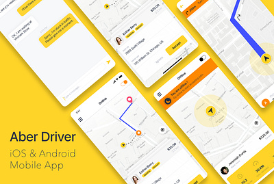 Aber Driver app design illustration ui ux