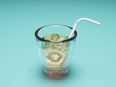Glass of Apple Juice 3d apple juice beginner blender blender3d design glass graphic design illustration juice