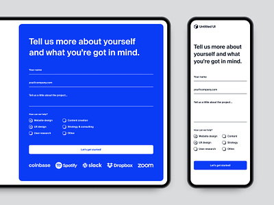 Contact form — Untitled UI blue booking booking form contact contact form contact us figma form get in touch minimal minimalism web design