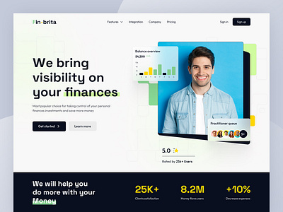 Fin-brita : Finance landing page banking credit cryptocurrency debit digitalbanking finance finance website financialservices fintech fintech website investing money payments uidesign uxdesign web web design web designer webdesign website builder