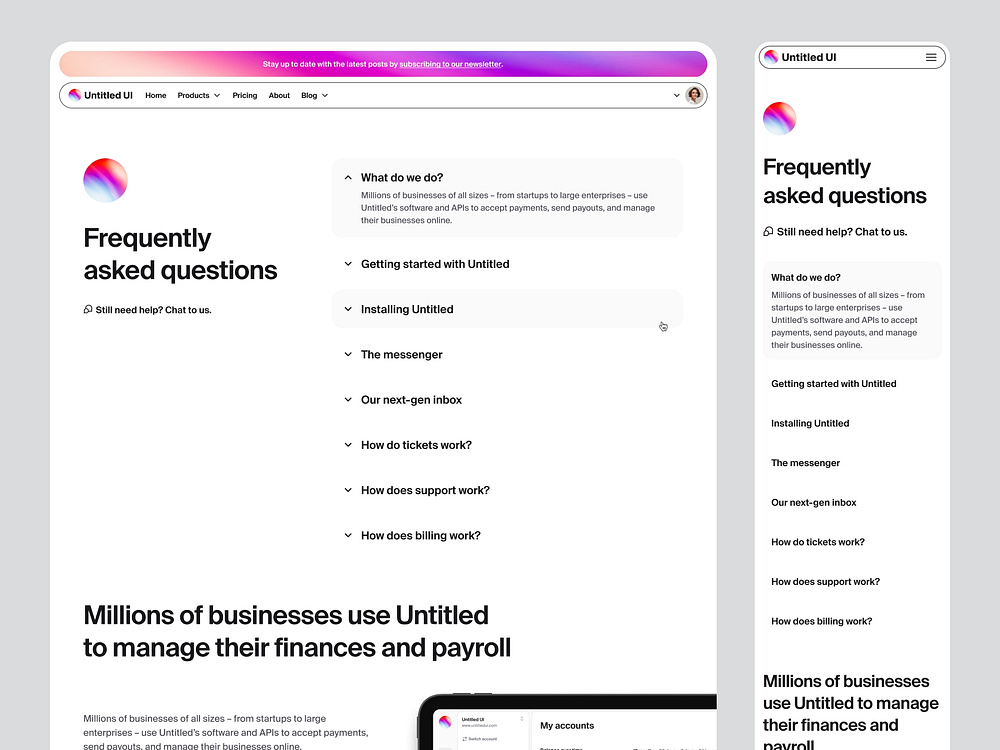 Browse thousands of Faq UI images for design inspiration | Dribbble