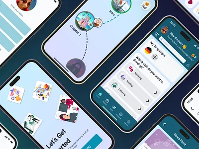 Language Learning App mobile design app design figma languagelearning mobileapp mobiledesign typography ui ux