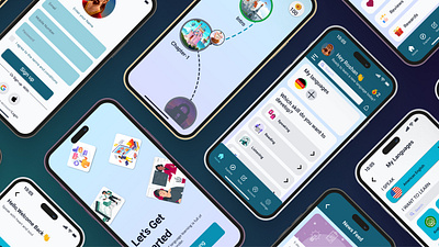 Language Learning App mobile design app design figma languagelearning mobileapp mobiledesign typography ui ux