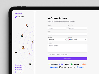 Contact form — Untitled UI contact contact form contact us form get in touch minimal minimalism ui design user interface web design webflow