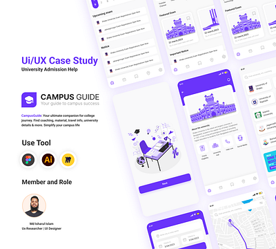 CampusGuid (Exam Preparation App)-UI/UX Case Study app casestudy design illustration ui ux website