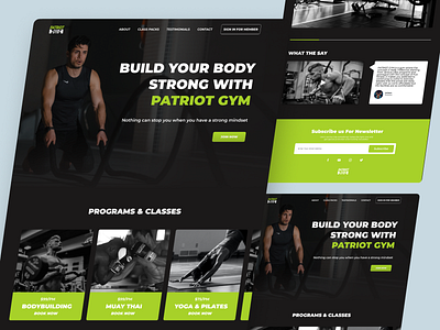 Patriot Gym-Gym Landing Page fitness gym interface design landing page mobile friendly responsive design ui user experience user interface ux workout