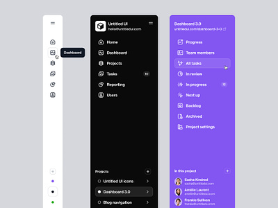 Dual-tier sidebar navigation — Untitled UI figma menu minimal minimalism nav navigation product design side bar side menu side nav sidebar sidenav ui design user interface user interface design