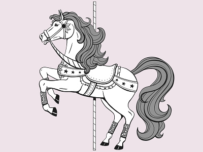 Carousel Horse digital illustration horse illustration illustration illustration art procreate art