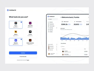 Onboarding steps — Untitled UI create account guided onboarding log in login minimal minimalism onboarding sign up signup ui design user flow web design