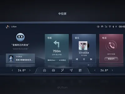 HMI设计-中控屏 hmi设计 ui设计 中控屏 中控首页