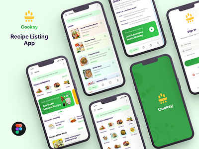 Cooksy- Recipe listing app app design best app branding chief clean app cook app cooker cooking home maker recipe recipe app restaurant app ui uiux