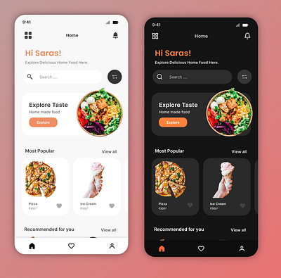 Mobile UI_Design For Food App cloud kitchen dark mode ui design food app mobile ui ui ux wireframe