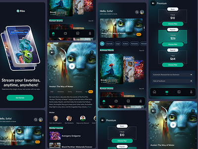 Pilm-Movie App aplikasimobile app branding clean dark design drakor film frash glow graphic design mobile modern movie nonton pilm series simple ui uiux