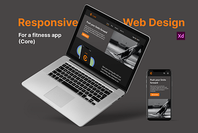 Responsive web design for a fitness app adobe xd app design ui ux webdesign