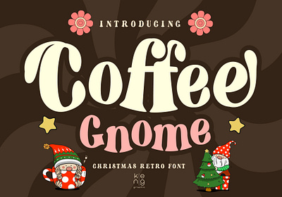 Coffee Gnome display font groovy font lovely font retro font