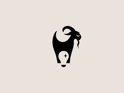 Goat and a light bulb branding design geometric goat hidden message light bulb logo minimal modern negative space