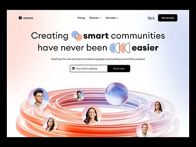 Communities SaaS Website Design community corporate design enterprise group influencers landing page landingpage saas software ui uxui web webflow webpage