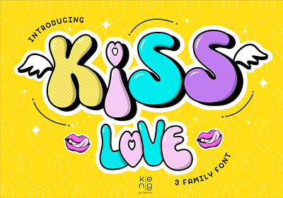 Kiss Love Font cartoon font display font groovy font lovely font
