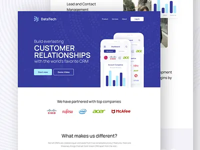 DataTech Apps - Landingpage apps crm apps dashboard design landing page minimal website