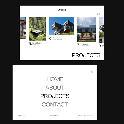 Architect Project Page clean design figma herosection high quality house landingpage menu minimal project ui ux villa webdesign website