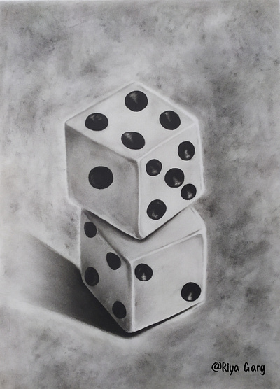 Charcoal dice drawing! ✨✨ Medium : Charcoals 3d art artist artwork design drawing dribbble illustration