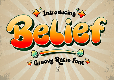 Belief Font cartoon font display font groovy font lovely font retro font
