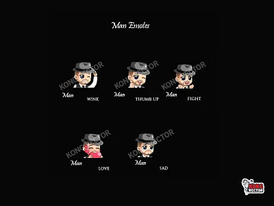 Man Twitch Emotes cartoon custom design emoji emote emotes illustration man man emote twitch twitchemote twitchemotes